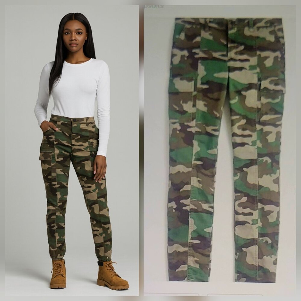 J. Crew 9" Toothpick Cargo Pant in Camo High Rise NEW NWOT Size 26